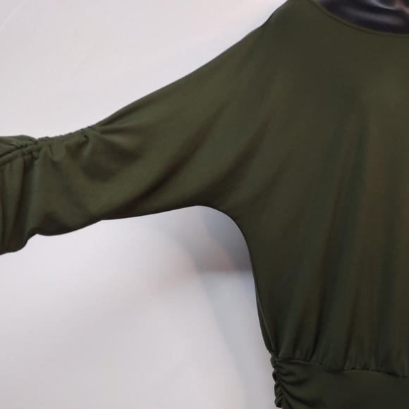 Apt. 9 Women's Green Ruched Sleeve Top Blouse Size L - Picture 7 of 12
